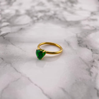 Anillo Corazón Verde