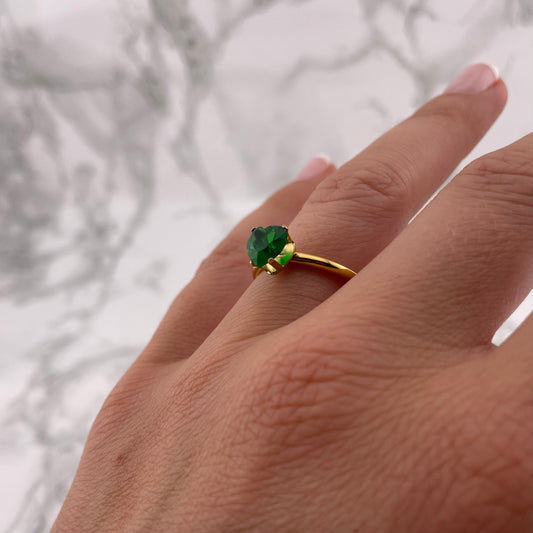 Anillo Corazón Verde