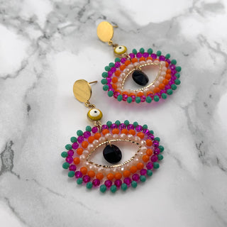 Pendientes de mal de ojo multicolor