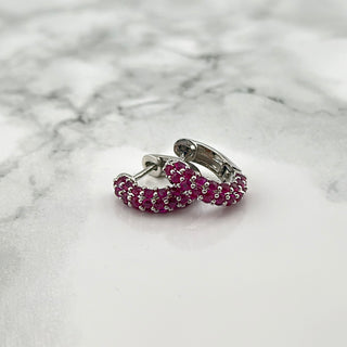 Tiny Pink Hoops plata