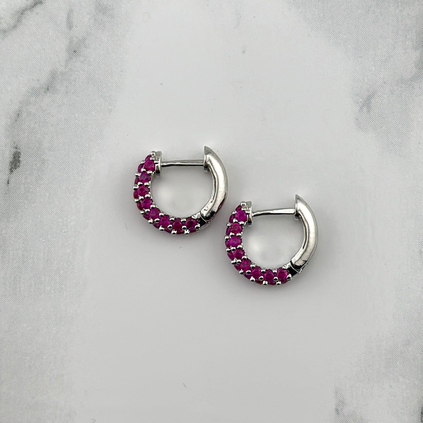 Tiny Pink Hoops plata