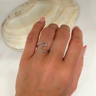 Anillo de plata wave